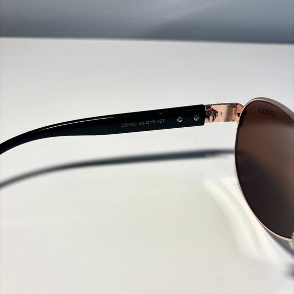 Gucci CD029 Aviator Sunglasses – Gold Frame, Brown Gradient Lenses - Picture 6 of 8